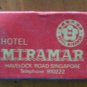 Vintage Matchbook Hotel Miramar Singapore Box Matches