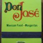 Vintage Matchbook Don Jose Restaurant Mexican Food California Matches