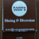 Vintage Matchbook Todd's Dining Diversion Hilton Inn Lexington KY Matches