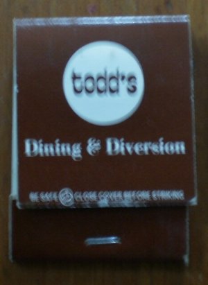 Vintage Matchbook Todd's Dining Diversion Hilton Inn Lexington KY Matches