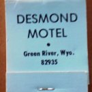 Vintage Matchbook Desmond Motel Green River Wyoming Matches