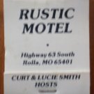 Vintage Matchbook Rustic Motel Rolla MO Matches