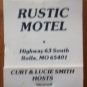 Vintage Matchbook Rustic Motel Rolla MO Matches