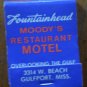 Vintage Matchbook Moody Restaurant Motel Gulfport Mississippi Matches
