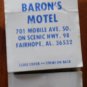 Vintage Matchbook Baron Motel Fairhope AL Matches