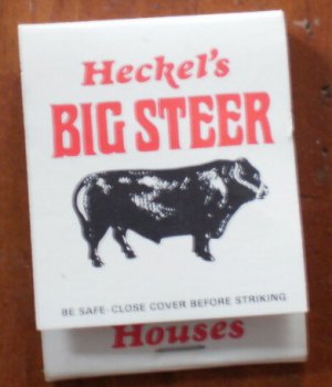 Vintage Matchbook Heckel Big Steer Restaurant Steerburger Matches Wisconsin