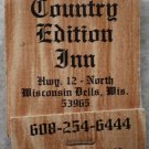Vintage Matchbook Country Edition Inn Wisconsin Bells Matches