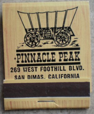 Vintage Matchbook Pinnacle Peak Restaurant San Dimas California Matches
