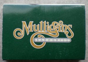 Vintage Matchbook Mulligan's Bar Grill Marina del Rey CA Matches Matchbox