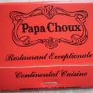 Vintage Matchbook Papa Choux Restaurant Los Angeles CA Matches