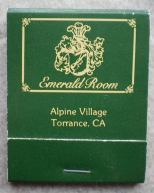 Vintage Matchbook Emerald Room Restaurant Torrance CA Matches