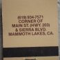 Vintage Matchbook Winchesters Steak Fine Mexican Restaurant Mammoth Lakes CA Matches