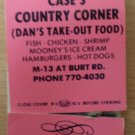 Vintage Matchbook Case Country Corner Restaurant  Burt Michigan Matches