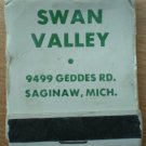 Vintage Matchbook Swan Valley Restaurant Saginaw Michigan Matches