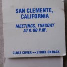 Vintage Matchbook BPOE San Clemente CA Matches