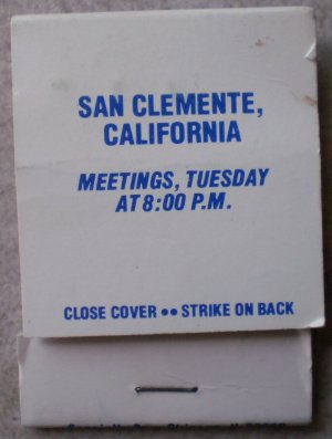 Vintage Matchbook BPOE San Clemente CA Matches