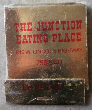 Vintage Matchbook Junction Eating Place De Kalb Illinois Matches