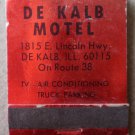 Vintage Matchbook De Kalb Motel Red Lincoln Highway Route 38 Illinois Matches