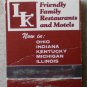 Vintage Matchbook LK Family Restaurant Motel Various Locations Matches
