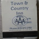 Vintage Matchbook Town Country Inn Streator Illinois Silver Matches