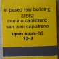 Vintage Matchbook Coffee Garden Yellow San Juan Capistrano California Matches