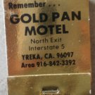 Vintage Matchbook Gold Pan Motel Yreka California Matches