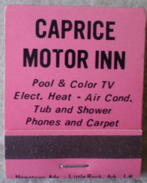 Vintage Matchbook Caprice Motor Inn Clarksville Arkansas Matches