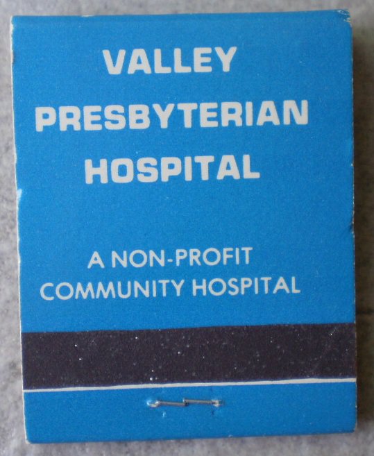 Vintage Matchbook VPH Valley Presbyterian Hospital Van Nuys California Matches