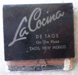 Vintage Matchbook La Cocina De Taos on the Plaza New Mexico Matches