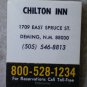 Vintage Matchbook Best Western Chilton Inn Deming New Mexico Matches