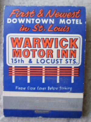 Vintage Matchbook Warwick Motor Inn St Louis Missouri Matches