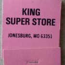 Vintage Matchbook King Super Store Jonesburg Missouri Matches