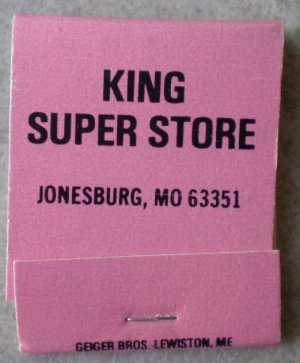Vintage Matchbook King Super Store Jonesburg Missouri Matches