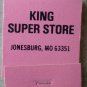 Vintage Matchbook King Super Store Jonesburg Missouri Matches