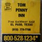 Vintage Matchbook Best Western Tom Penny Inn El Paso Texas Matches