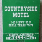 Vintage Matchbook Countryside Motel Sealy Texas Matches