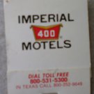 Vintage Matchbook Imperial 400 Motels Texas Matches