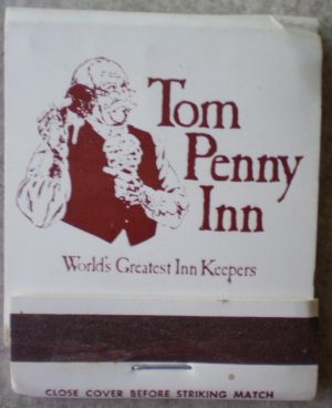 Vintage Matchbook Tom Penny Inn Fort Worth Texas Matches