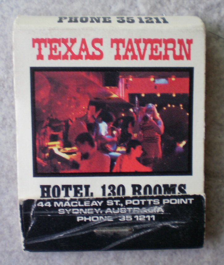 Vintage Matchbook Texas Tavern Hotel Harpoon Harry Matches