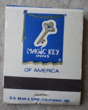 Vintage Matchbook Magic Key Inns of America Matches