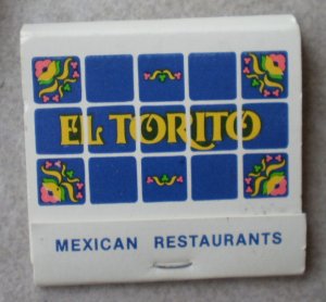 Vintage Matchbook El Torito Mexican Restaurant Matches