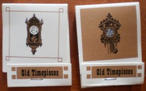 Vintage Matchbook Old Timepieces Clocks Lot 2 Matches