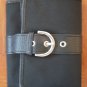 Talbots Wallet Clutch Black Fabric Leather Trim Women Bi Fold