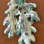 Oak Leaves Leaf Pin Brooch Silvertone Metal Vintage