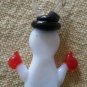 Vintage Glass Charm Hand Blown Snowman Christmas 1in