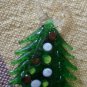 Vintage Glass Charm Hand Blown Christmas Tree Pine 7/8 in