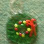 Vintage Glass Charm Hand Blown Wreath Christmas 7/8 in