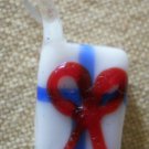 Vintage Glass Charm Hand Blown Gift Present Christmas 5/8 in White