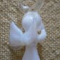 Vintage Glass Charm Hand Blown Angel Christmas 5/8 in White