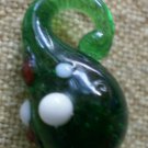 Vintage Glass Charm Hand Blown Green Ornament Ball Christmas 1/2